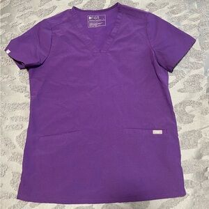 FIGS Ultra Violet Casma Three Pocket Scrub Top Size Small